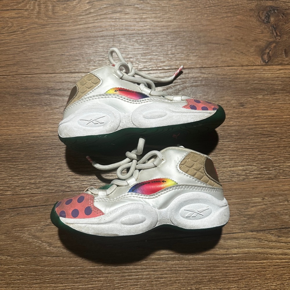 Reebok Candy Land Question Mid Sweet Moves White Multi Kids Size 10 H05605